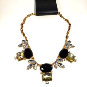 INC International Concept Gold-Tone Colorful Stones Crystal Statement Necklace